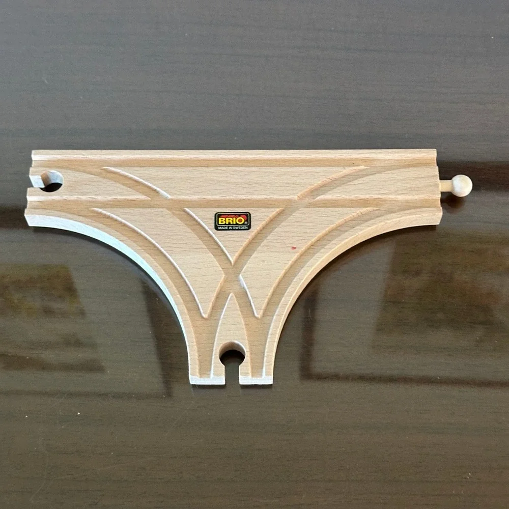 Brio Wooden Railway T-Switch Track 33463 Made in Sweden Beech Wood Train Part